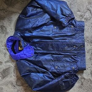 VTG Skea jacket purple and blue Poof Shoulder Pad Sleeve size 8